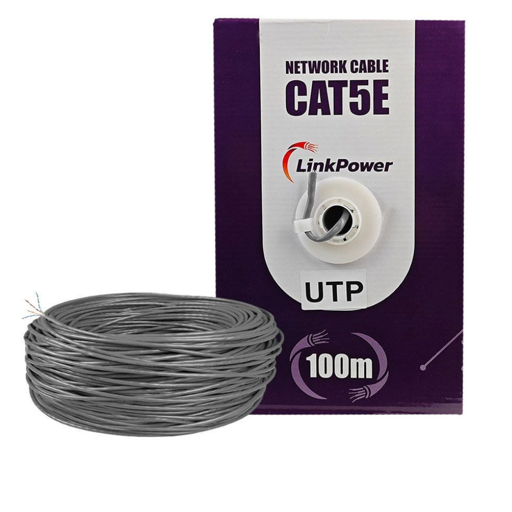 Cablul UTP CAT5E cupru 100m gri, performanta si calitate garantata - LinkPower LINK-UTP-100