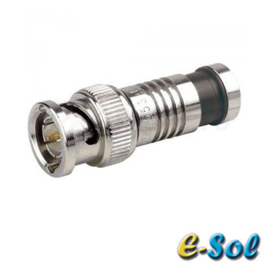 Mufa BNC prin sertizare sau insurubare pentru cablu coaxial RG59 - e-Sol BNC