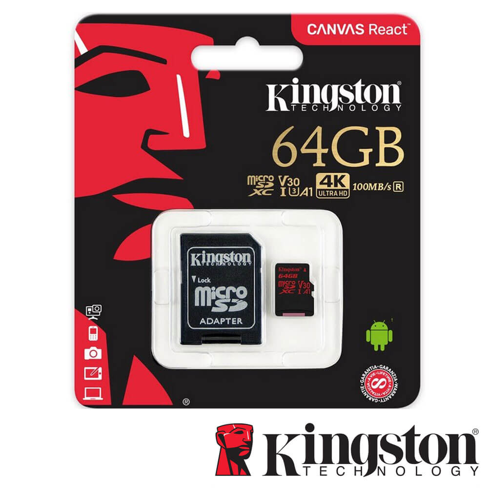Micro SDXC 64GB, Clasa 10 UHS-I, Adaptor SD - Kingston SDCR/64GB