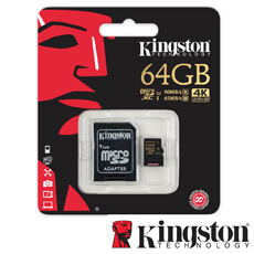 Micro SDXC 64GB, Clasa U3 UHS-I, Adaptor SD - Kingston SDCG/64GB