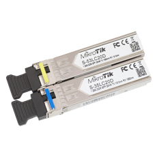 Set 2x modul optic SFP S-35LC20D, single mode 1.25G, LC T1310nm/R1550nm, 20km - MikroTik S-3553LC20D