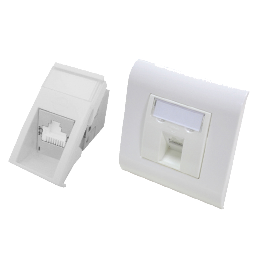 Conector inclinat, 1xRJ45 STP cat.6A, 22.5x45 PowerCat, alb, compatibil Legrand - Molex MLG-00030-02