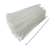 Bride plastic albe 3,5 x 370mm, punga x100buc - Elematic 5208