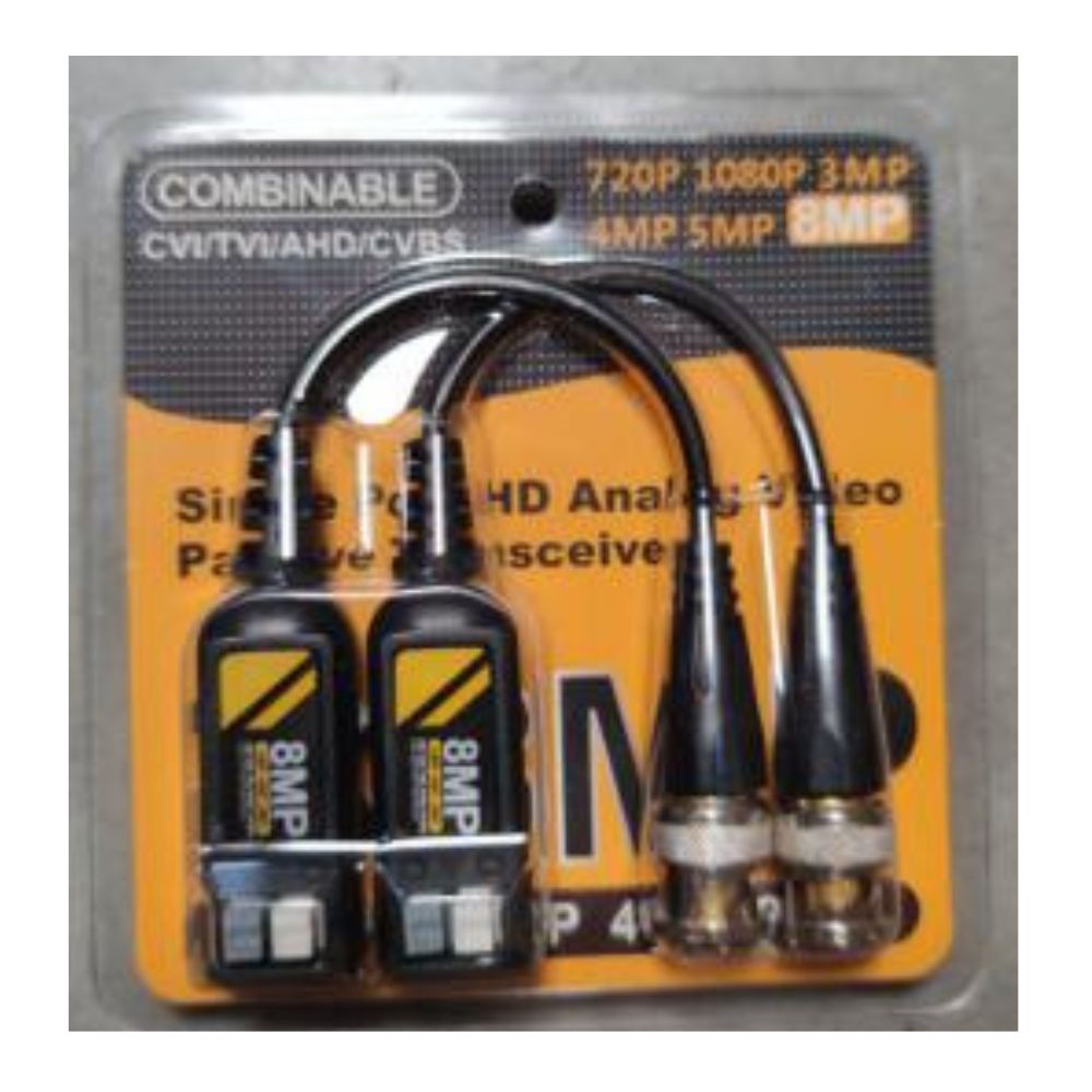 Video Balun pasiv compatibil AHD/TVI/CVI 3MP-8MP, 1 canal - OEM HM-950