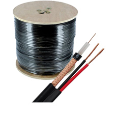 Cablu coaxial RG59 + alimentare 2x0.75, 305m, negru - OEM RG59-2X0.75-B