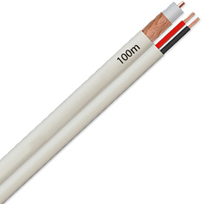 Cablu coaxial RG59 + alimentare 2x0.75, 100m - OEM RG59-2X0.75-L-W