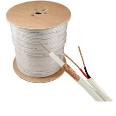 Cablu coaxial RG59 + alimentare 2x0.75, 305m, alb - OEM RG59-2X0.75-W