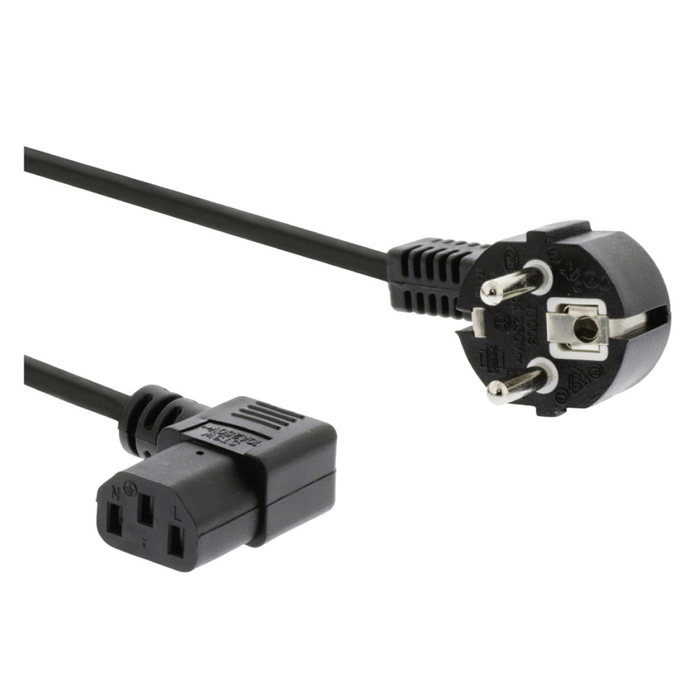 Cablu alimentare calculator IEC C13 - Schuko, 2 m, 90 grade - PremiumCord KPSP2-90