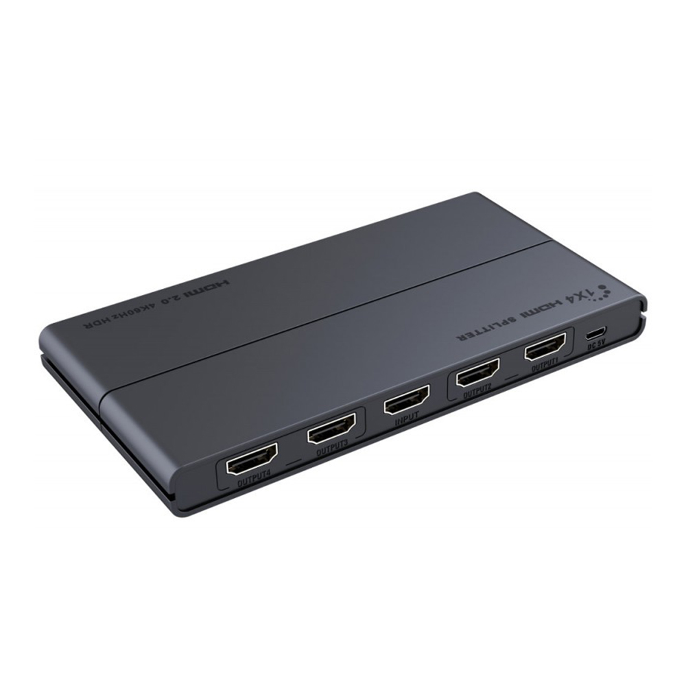 Splitter HDMI 4 porturi, V2.0, 4K x 2K/60Hz, FULL HD, 3D, alimentator, HDR - PremiumCord khsplit4h
