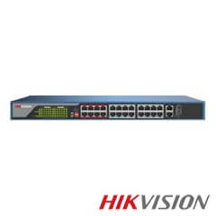 Switch PoE 24 porturi 10/100M + 2 porturi Gigabit, Buget 370W, Layer 2 - HikVision DS-3E0326P-E