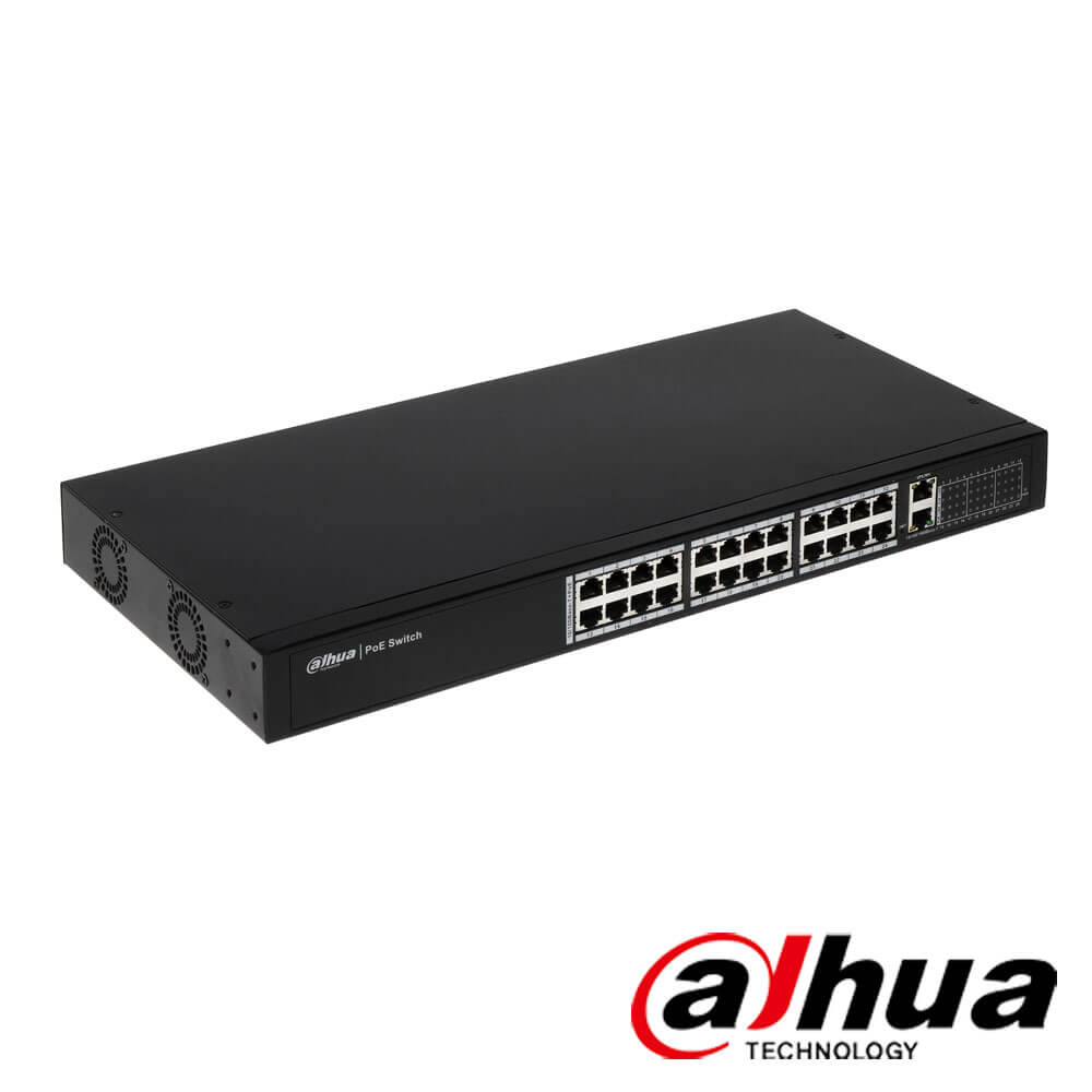 Switch POE 24 porturi + 2 porturi Gigabit - Dahua PFS4026-24P-370