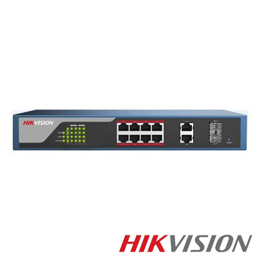 Switch POE 8 porturi + 2 Up Link - HikVision DS-3E1310P-E