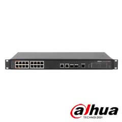 Switch 16 porturi PoE + 2 Uplink RJ45 sau SFP Gigabit, management, Hi-Poe - Dahua PFS4218-16ET-190