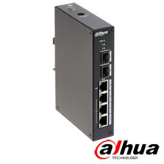 Switch 4 porturi ePoE industrial 96W, L2, 800m - Dahua PFL2106-4ET-96