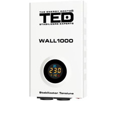 Stabilizator tensiune monofazat, LCD, prindere perete, 1000VA / 500W- TED Electric 1000VA TED Wall