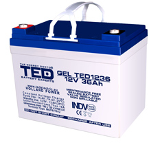 Acumulator gel 12V 36Ah, Terminal M6 - TED Electric AGMTED1236