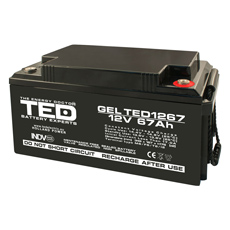 Acumulator gel 12V 67Ah, Terminal M6 - TED Electric AGMTED1267