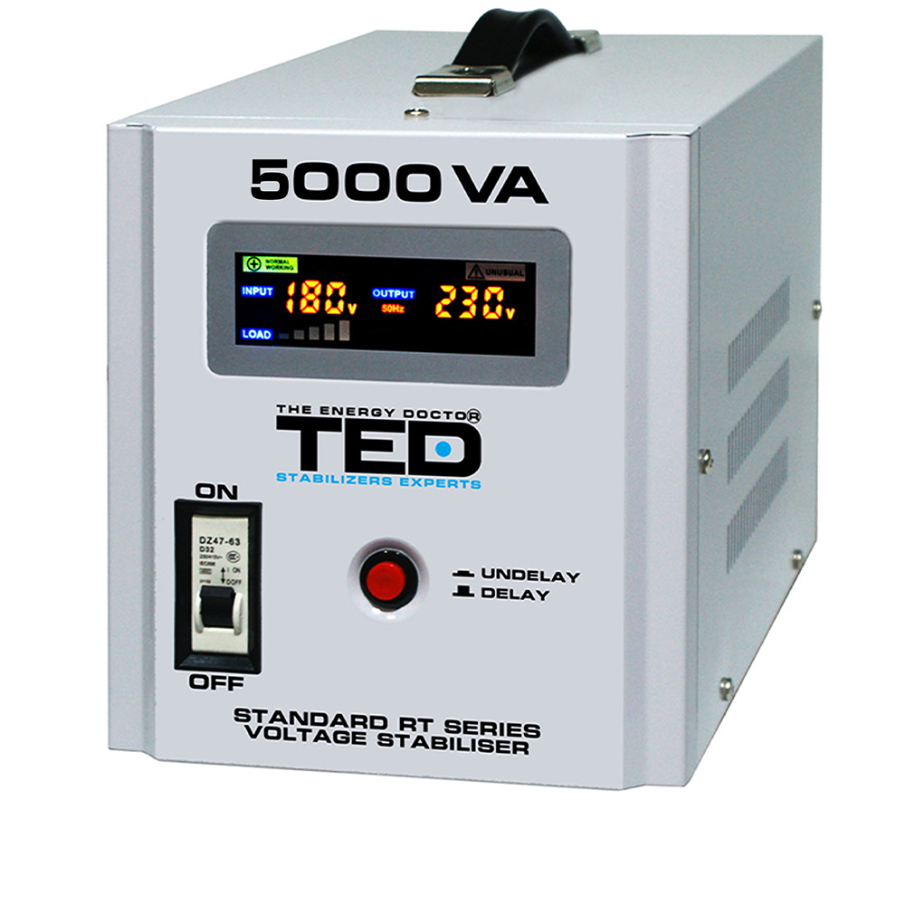 Stabilizator tensiune monofazat, 5000VA / 3000W- TED Electric RT 5000VA