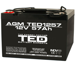 Acumulator AGM VRLA 12V 57A GEL Deep Cycle - TED Electric TED1257
