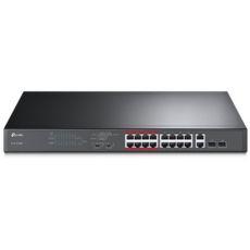 Switch PoE 16 porturi 10/100 Mbps, 2 Gigabit RJ45, 2 Combo SFP, mod Extend - TP-LINK TL-SL1218MP