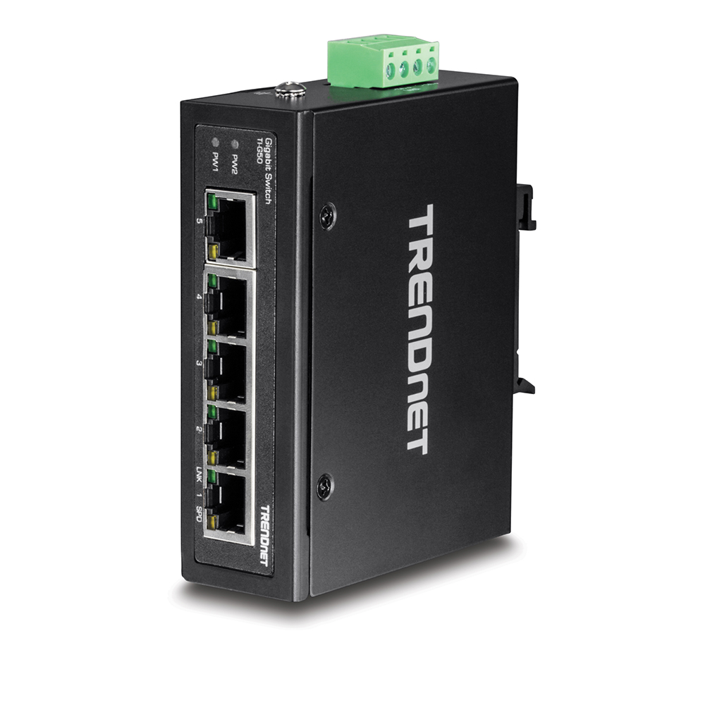 Switch industrial 5 porturi Gigabit DIN-Rail - TRENDnet TI-G50