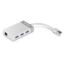 Adaptor USB 3.0 la Gigabit + Hub USB, 5 Gbps USB, 2 Gbps port Gigabit - TRENDnet TU3-ETGH3