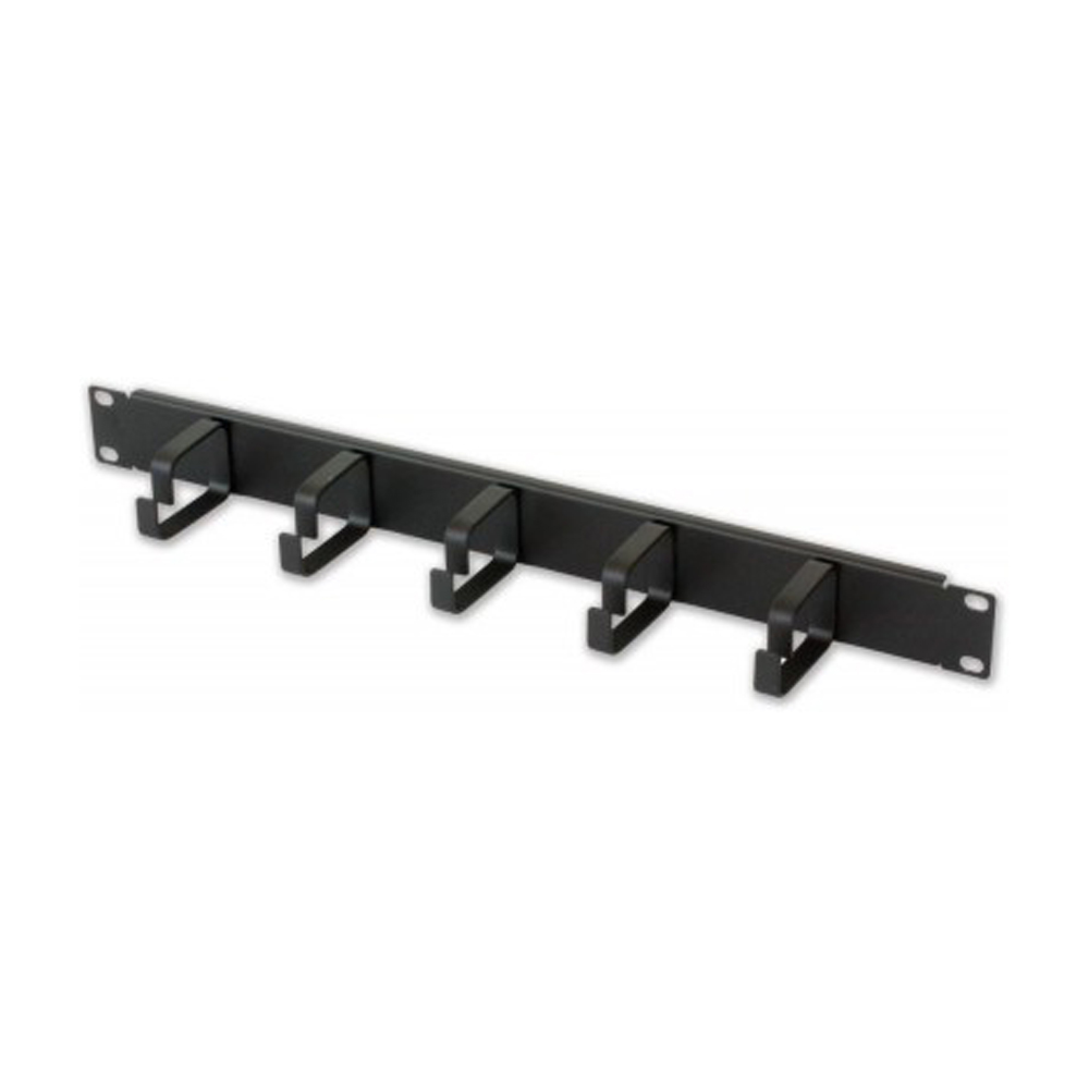 Organizator cabluri orizontal 5 inele, 1U 19 inch, metalic - Techly I-CASECABLE-BK5