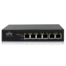 Switch 4 porturi PoE+, 2 porturi uplink RJ45 - UNIVIEW NSW2010-6T-POE-IN