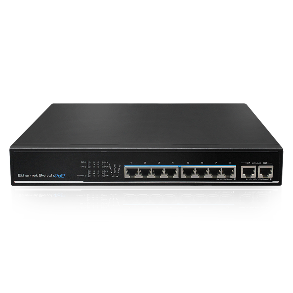 Switch 8 porturi PoE +2 porturi Uplink, 110W - UTEPO SF10P-HM