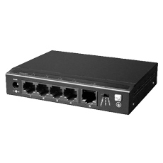 Switch 4 porturi PoE + Uplink 1 port Gigabit, 60W, PoE Watchdog - UTEPO SF5P-HM