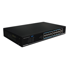 Switch 16 PoE 1000Mbps + 2 Uplink 1000Mbps, 135W, PoE 250m - UTEPO UTP1218-PSB150
