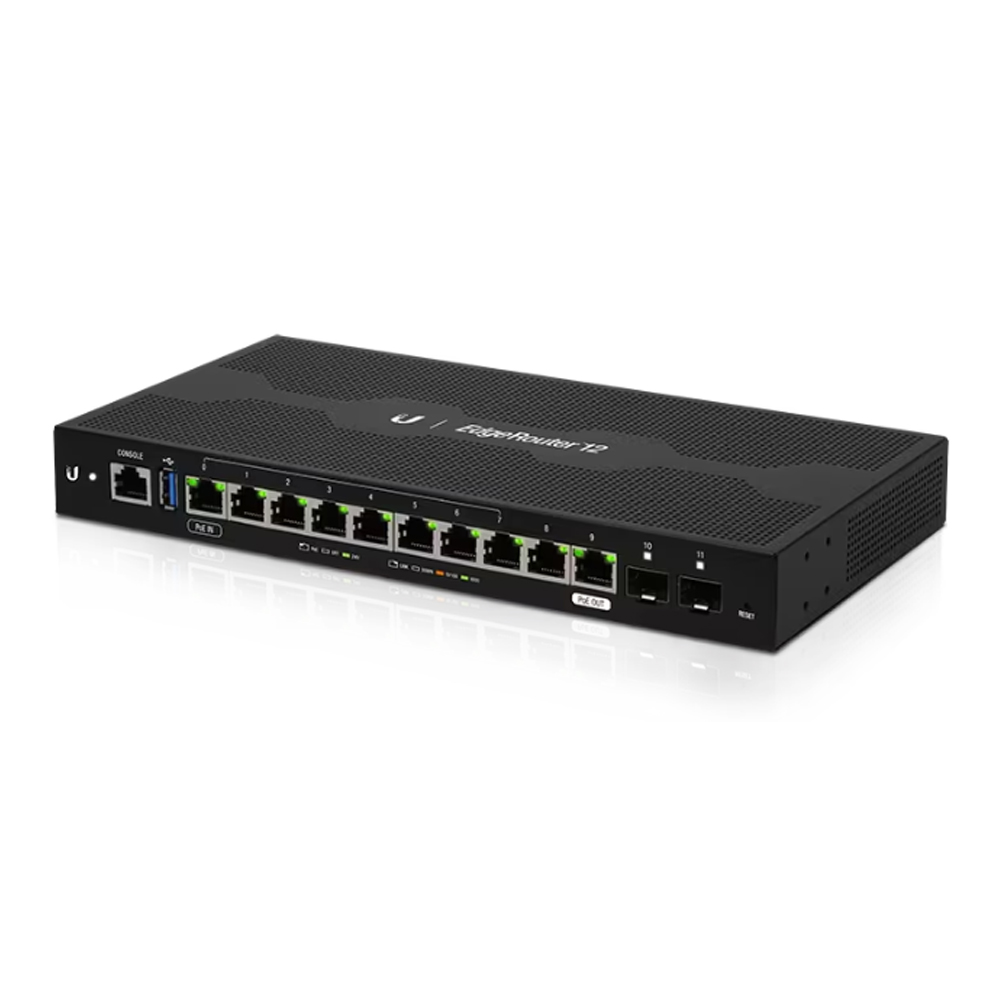Router cu switch integrat EdgeRouter, 10x GbE(1xPoE 1xPoE out), 2xSFP - Ubiquiti ER-12