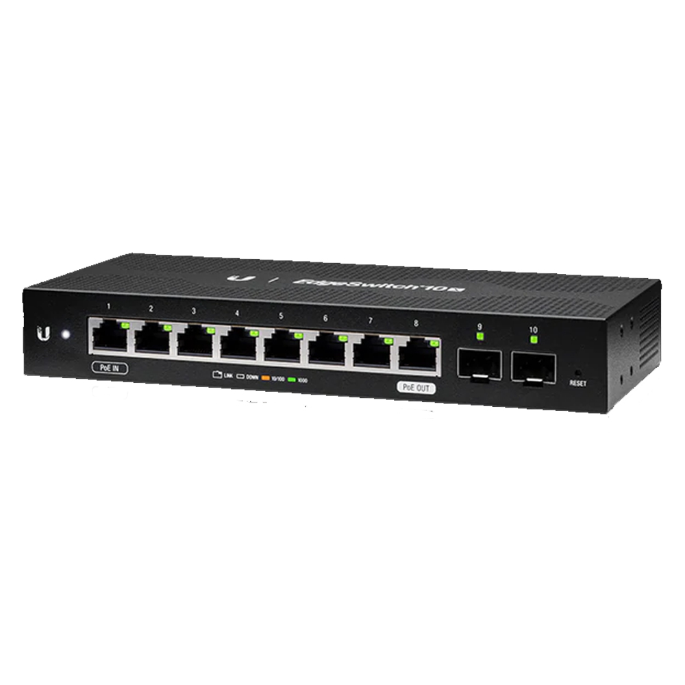Switch 8 porturi Gigabit 2 SFP, Desktop, 20 Gbps , cu management - Ubiquiti ES-10X