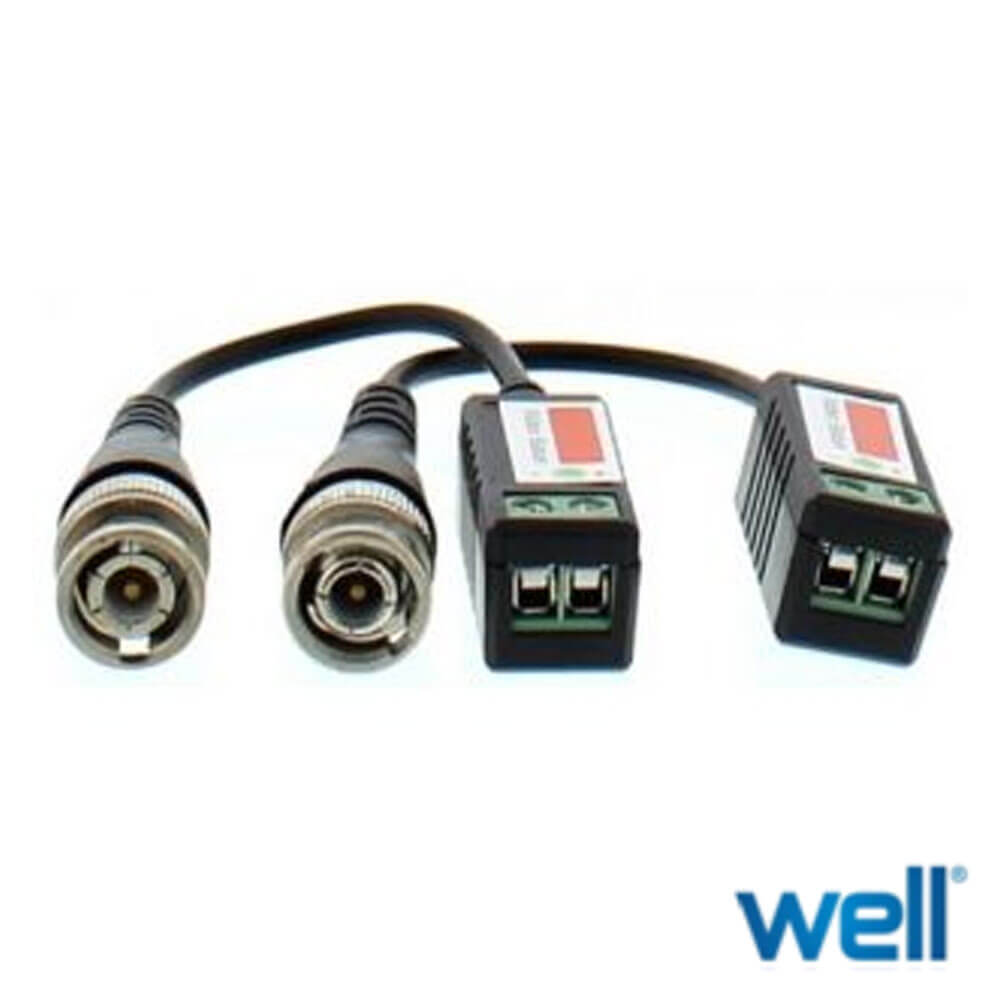 Video balun analogic cu surub pentru cablu UTP/FTP - Well BLN-N-S01-WL
