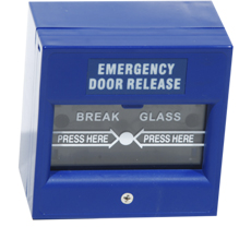 Buton aplicabil, din plastic, pentru ieșire de urgență, culoare albastră, NC/NO - Yli CPK-860E