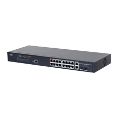 Switch 16x RJ45 Gbit PoE, Uplink Combo 2xRJ45 Gbit, 2xSFP, 130W, rackabil - Dahua PFS4218-16GT-130