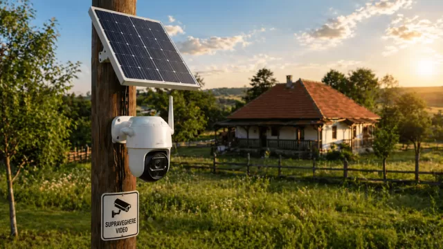Camere de supraveghere cu panou solar - ghid complet pentru locatii fara curent