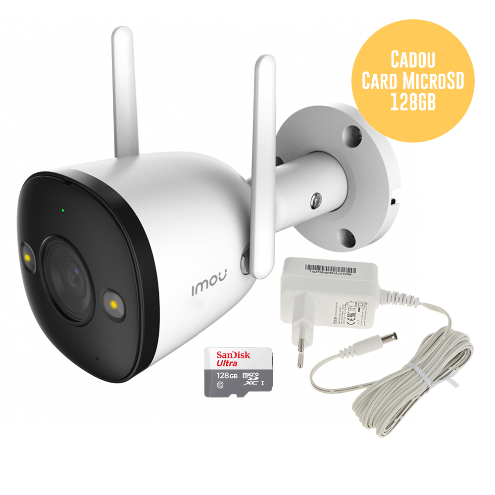 Camera IP 2MP, LED sau IR 30m, Card 128GB inclus, Wi-Fi, Microfon -  Imou IPC-F26FP-128GB