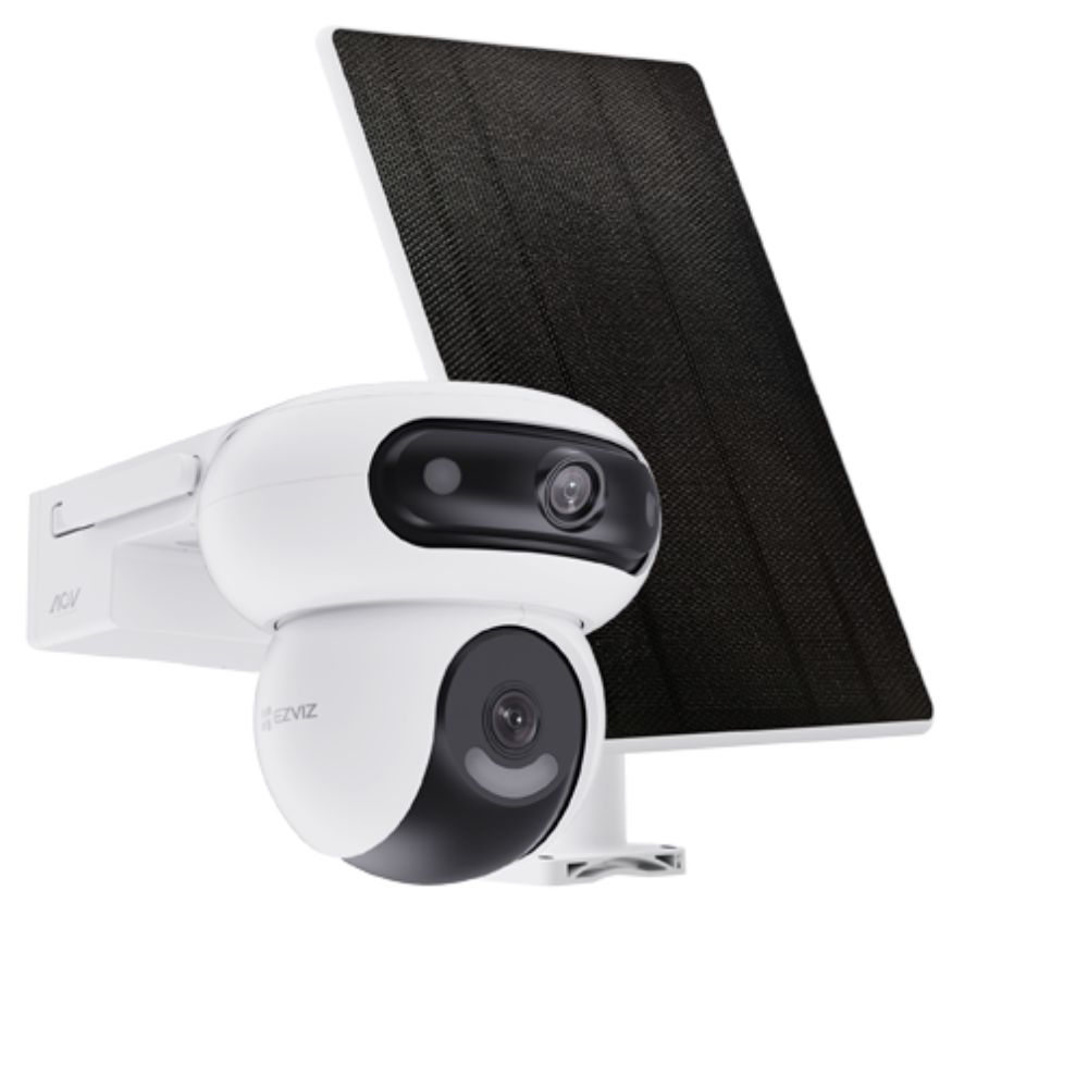 Camera IP Wi-Fi 4MP+panou solar, Dual-Lens Ext, LED/IR 35m Card Mic, Difuzor-EZVIZ CS-HB90/SP(2x4MP)