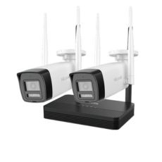 Kit 2 camere Wi-Fi 2MP Exterior IR 30m Card Microfon Difuzor 2.8mm-HikVision HiLook IKS-2042BH-PH/W