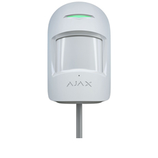 Detector de miscare si geam spart, adresabil, cu fir, alb - Ajax CombiProtect Fibra WHT