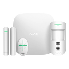 Kit sistem de alarma wireless, 25 partitii, 100 dispozitive - Ajax STARTERKIT CAM PLUS WHT