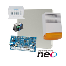 Kit alarma la efractie DSC NEO cu sirena exterioara - DSC KIT2016BS