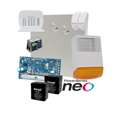 Kit alarma la efractie DSC NEO cu sirena exterioara - DSC KIT2016EXT-BS1