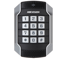 Cititor de card Mifare 13.56MHz, cu tastatura, RS-485, Wiegand, IK10 - HikVision DS-K1104MK