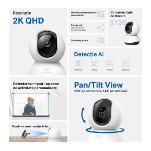 TP-LINK-TAPO C220-TAPO C220 WIFCAM PAN/TILT HOME SECURITY - Imagine 2