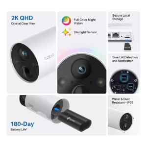 TP-LINK-TAPO C420-TAPO C420 SMART WIRE-FREE SECURITYCAMERA - Imagine 5