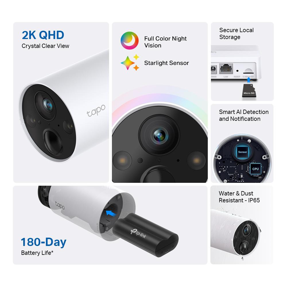 TP-LINK-TAPO C420-TAPO C420 SMART WIRE-FREE SECURITYCAMERA - Imagine 5