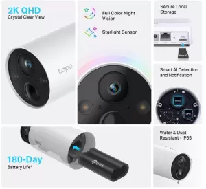 TP-LINK-TAPO C420S1-TAPO C420S1 WIFI 1 CAM HOME SECURITY - Imagine 3