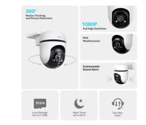 TP-LINK-TAPO C500-TP-LINK WIFI CAM PAN/TILT NIGHT FHD C500 - Imagine 2